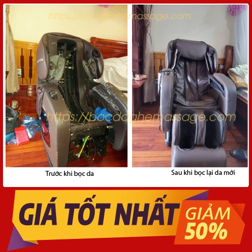 Bọc da ghế massage cũ thay mới da chất lượng